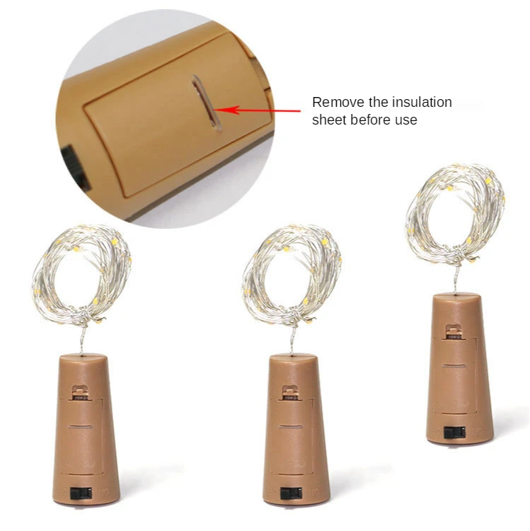 

Fairy Lights 2M 20LED Copper Wire Colorful Fairy Lights String for Party Wedding Decoration Wine Bottle Stopper Light String