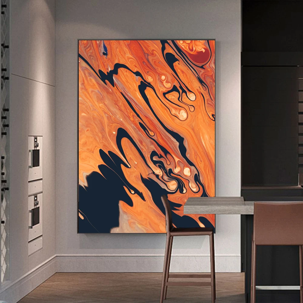 

Abstract oil painting modern splash ink art creative flowing color poster living room corridor bar home decoration mural