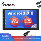 Podofo 2Din GPS автомобильное радио 6,8 ''Android 9,0 Навигация FM EQMultimedia плеер для Volkswagen Nissan Hyundai Kia Toyota универсальный