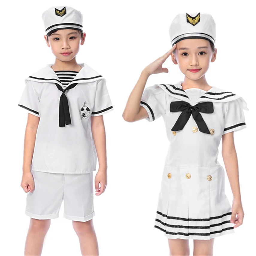Детская морская униформа для Хэллоуина карнавала косплея вечеринки костюмы хора