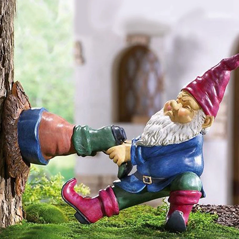 Уникальная полимерная садовая скульптура мультяшное карликовое скалолазание