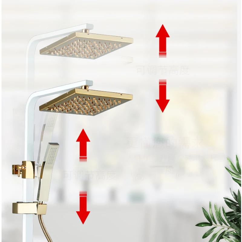 Черный настенный термостатический смеситель для душа набор дождевой ванна