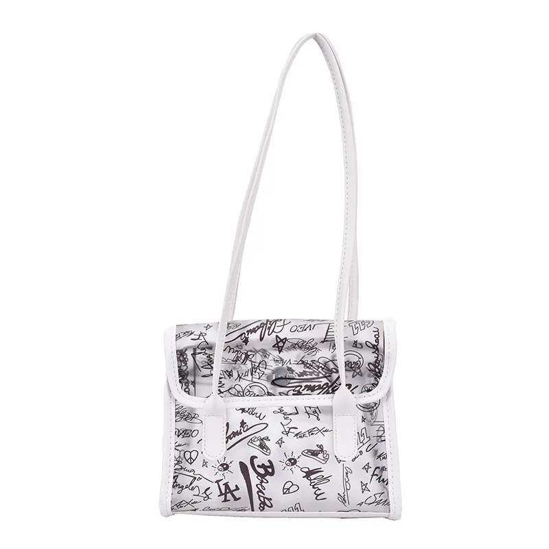 

Summer large capacity transparent jelly bag woman 2021 new fashion foreign style handbag mother one-shoulder tote bag