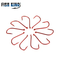 fish king 50pcs sode fly fishing hook barbed fishhook high carbon steel bent baitholder ad sharp ringed carp fishing accessories