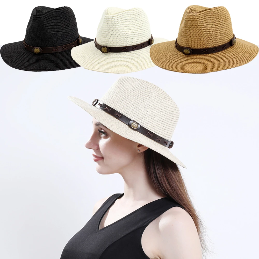 Горячая Распродажа Женская Мужская Fedora Мужская Гангстерская шляпа женская летняя пляжная шляпа соломенная шляпа-Панама