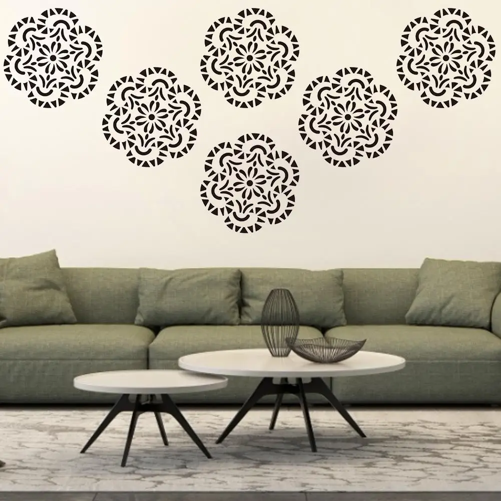 Многоразовые трафареты для рисования 16 шт. шаблон мандалы камней напольная