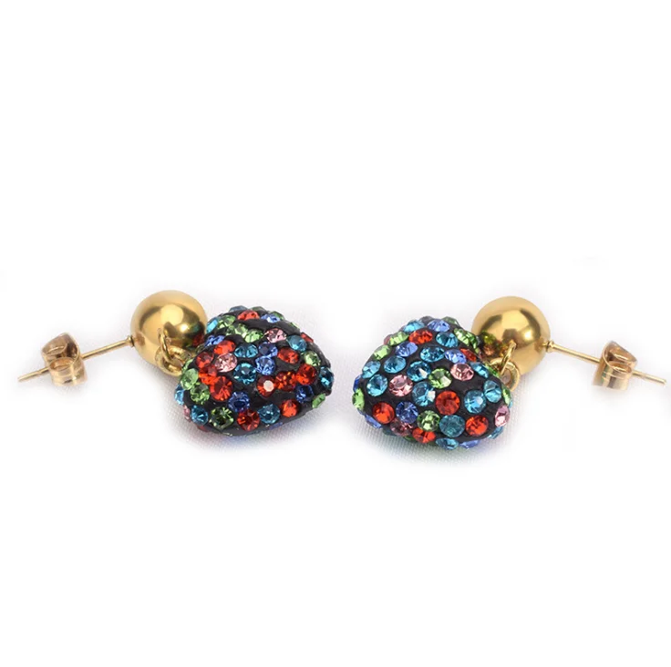 Женские Ювелирные наборы ожерелье и серьги с разноцветными кристаллами кулоном