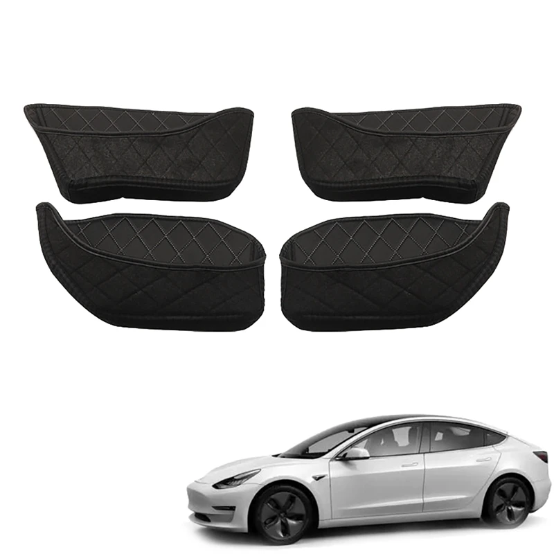 Цена Для Tesla Model 3/Y 2021, автомобильная дверная чашка, полиуретановый коврик, слот для ворот, коврик для хранения, дверной боковой органайзер, 4 шт./ко...