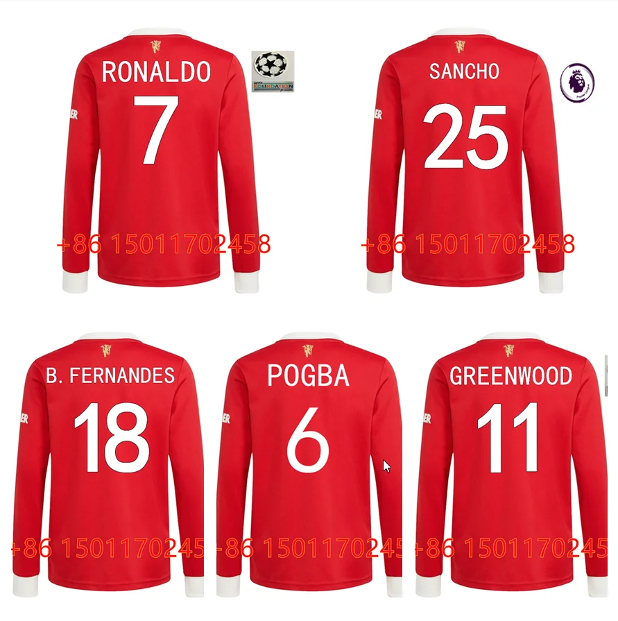 

Hot Sale 21 22 Manchester Long sleeve AAA quality 21 22 adult United Top Best custom SANCHO shirt Free shipping Maillot football