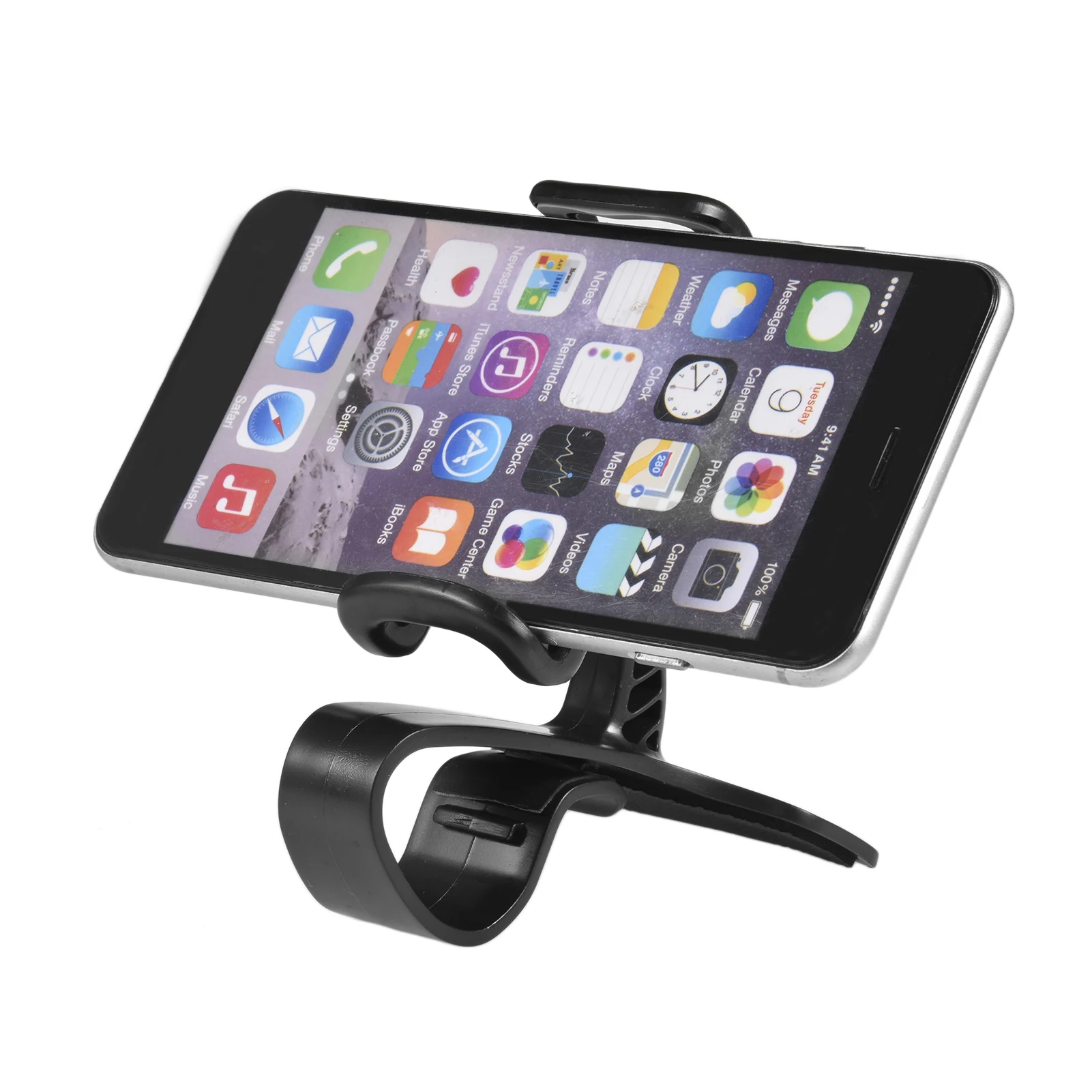 

Car Mobile Phone Holder 360 Degree Rotating Universal Clipon Phone Bracket Nonslip Mat Black For Buckle Cellphone Mount Stand