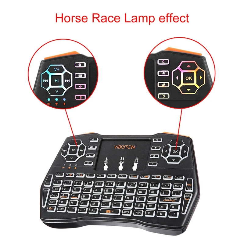 Viboton I8 Plus с подсветкой лошадь гоночная лампа русская клавиатура мини