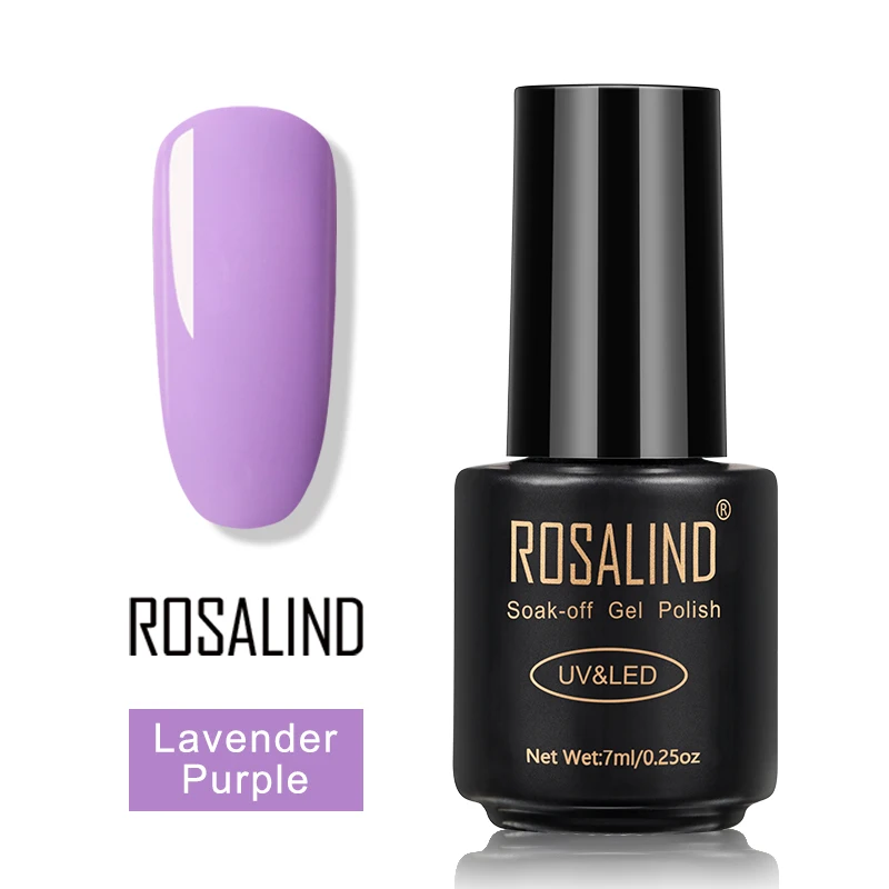 Lavender Purple ROSALIND гель лак для ногтей набор все для маникюра верхнее покрытие УФ светодиодный гель лак удаляющийся замачиванием Полупостоянный лак для ногтей - Цвет: Lavender Purple