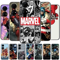 avengers marvel phone case for huawei p50 p40 p30 p20 10 9 8 lite e pro plus black etui coque painting hoesjes comic fas