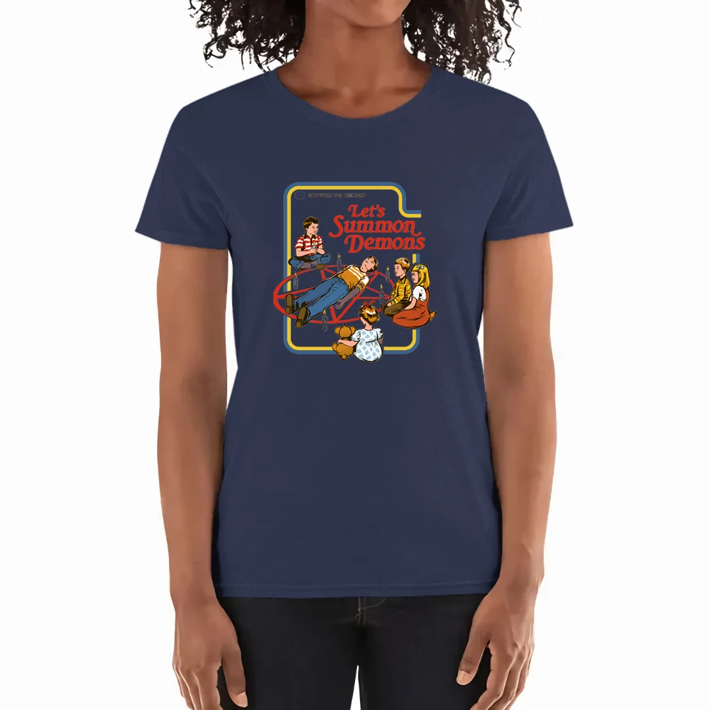 

Футболка женская свободного кроя с принтом Let's Summon Demon