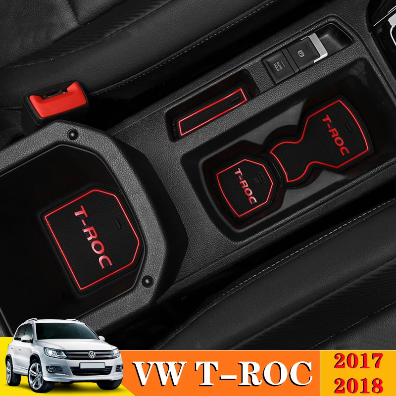 14 шт. для VW T-ROC T ROC TROC 2017-2018 коврик внутренней двери автомобиля Нескользящие