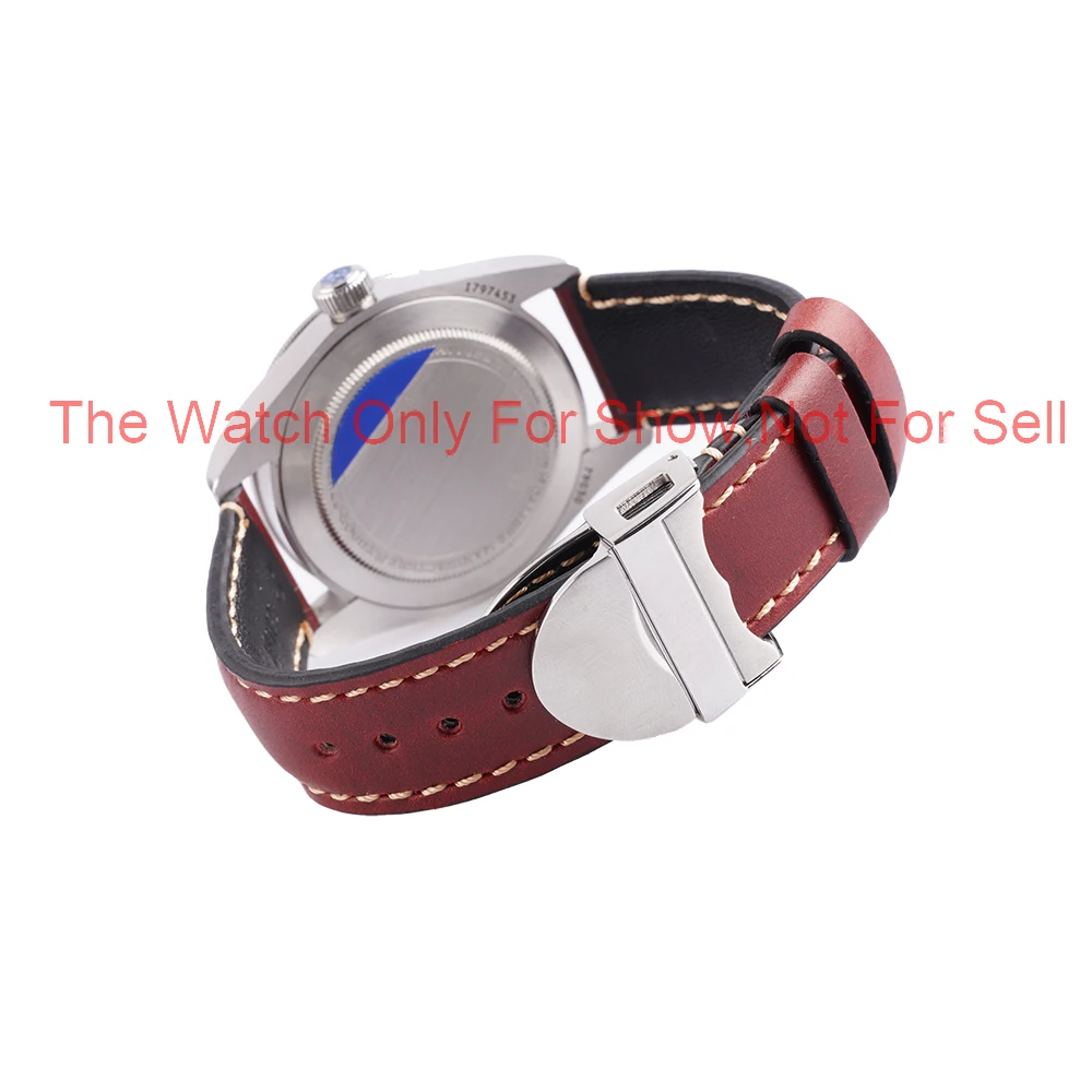 Rolamy 20 22mm Red Genuine Leather Replacement Wrist Watchband Strap Belt Loops Bracelets For Tudor Black Bay 58 Seiko SKX | Наручные