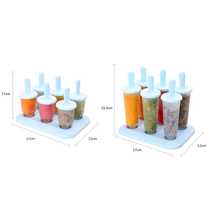 

6 Cells Round Shape Summer Accessories Kitchen Tools Food Grade Lolly Mould DIY Ice Cream Maker Popsicle Molds Dessert Molds