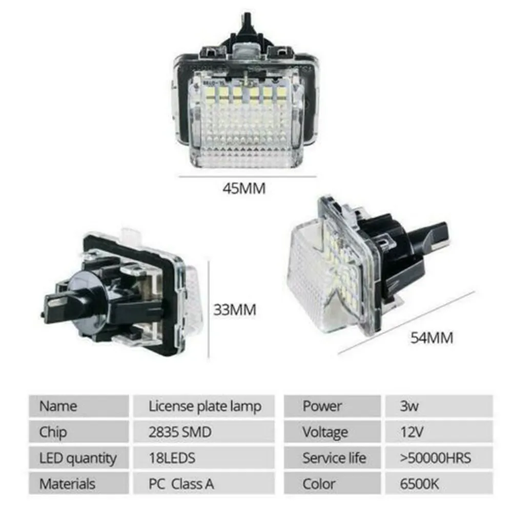 

SET LED License Number Plate Light LED Lamp License Light Plate Xenon White 6000K 2Pcs Durable High Quality Hot Sale Brand New
