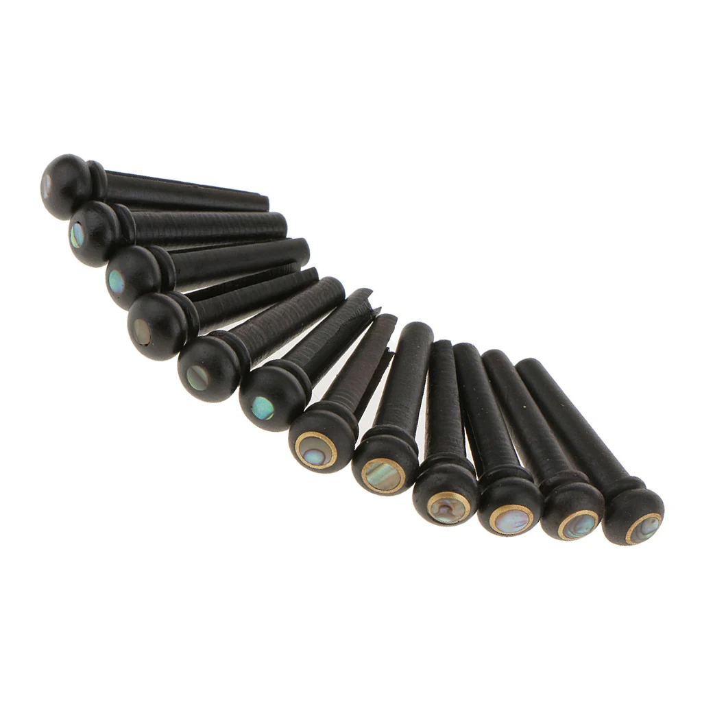 

Guitar Bridge Pins, Guitar End Pins, Black, Pack of 12, Tall