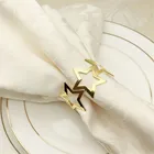 6за штуку Бесплатная доставка Новый пятиконечными салфетки со звездами пряжка кольцо Металлическое для салфетки кольца для салфеток золотистая ткань кольцо