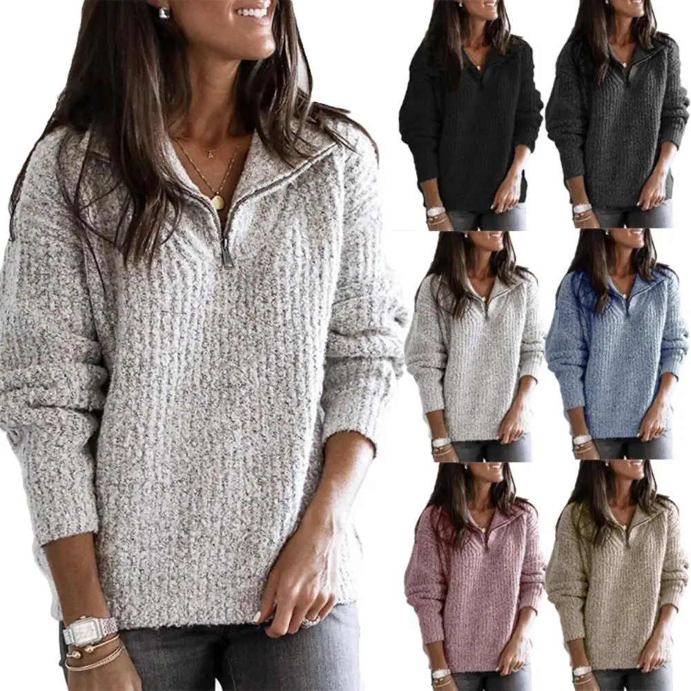 2019 Winter Fleece Sweater Soft Thick Warm Zipper Pullover Women | Женская одежда