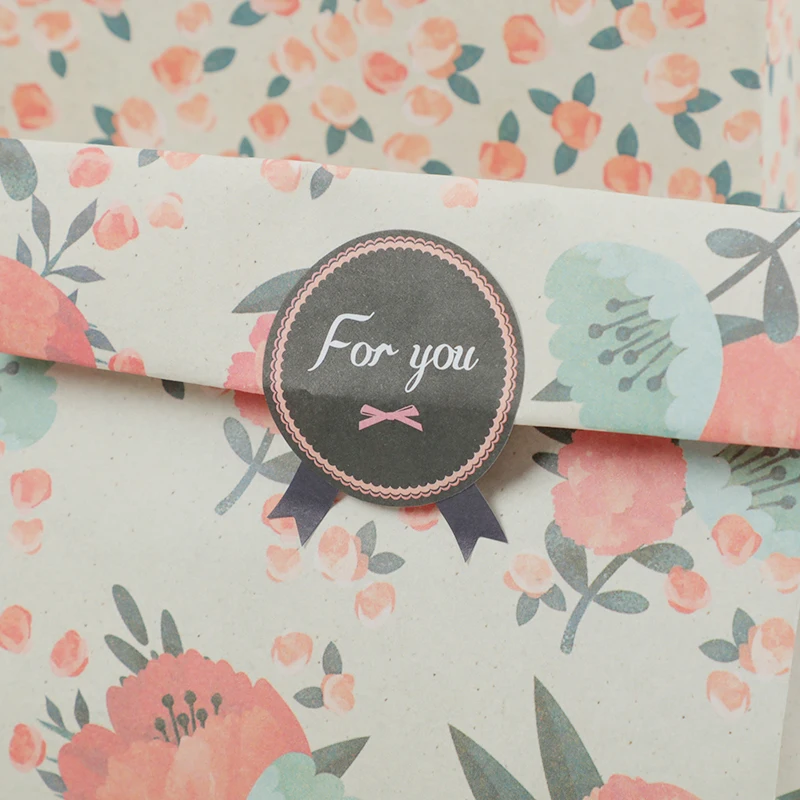 4 шт./компл. бумажные подарочные пакеты с цветами конфетная еда наклейкой лучшая