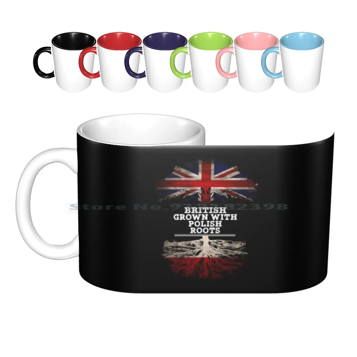 

British Grown With Polish Roots Gift For Polish From Poland-Poland Flag In Roots Ceramic Mugs Coffee Cups Milk Tea Mug Polish