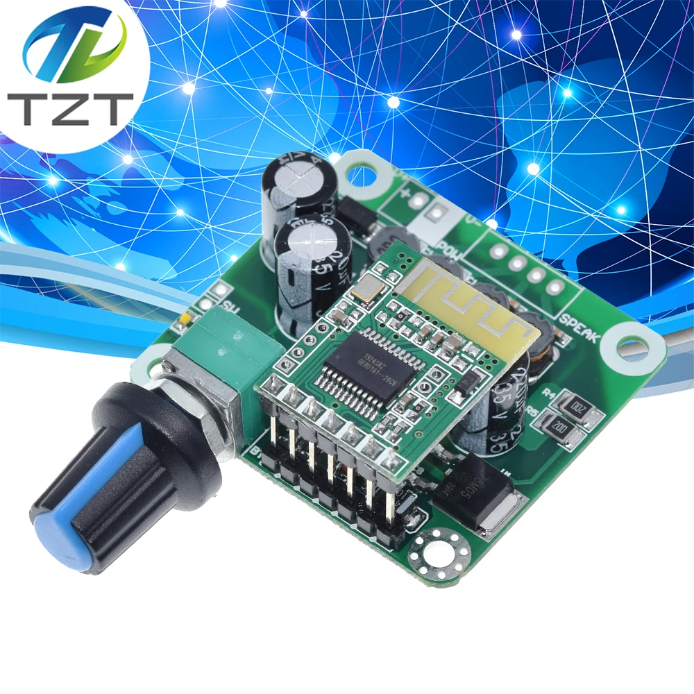 TZT Bluetooth 4,2 TPA3110 15 Вт+ 15 Вт Цифровой стерео аудио усилитель мощности плата Модуль 12 в-24 в автомобиль для USB динамик, портативный динамик