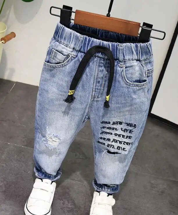 jeans Детская одежда брендовый комплект одежды для маленьких мальчиков, весна-осень г., комплекты одежды для маленьких мальчиков пальто для мальчиков+ толстовка с капюшоном+ джинсы, комплекты из 3 предметов, От 2 до 6 лет - Цвет: jeans