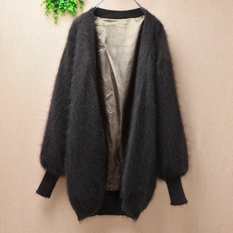 Топ mujer женский норковый кашемировый вязаный свитер с длинными