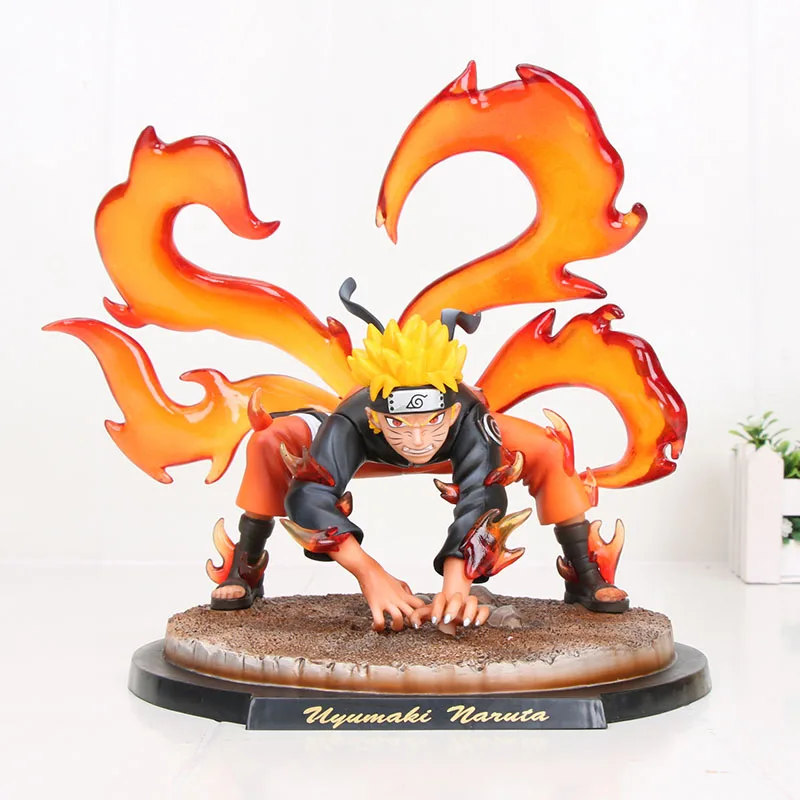 Наруто Shippuden Темный Учиха Итачи Какаши Namikaze Минато Учиха Саске фигурка игрушка аниме модель игрушки наруто-кукла 15-27 см - Цвет: Kurama no box