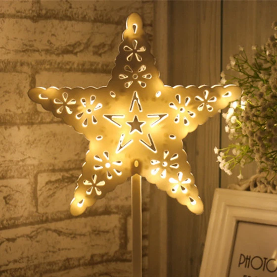 star Светодиодный ночной Светильник Рождество Decoracion светильник s для дома Спальня Luces светодиодный Decoracion внутренняя елка лампы на солнечных батареях Фея светильник s - Испускаемый цвет: star