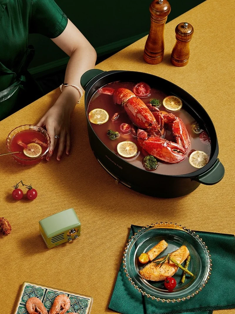 

Home barbecue integrated wok electric cooking multifunctional