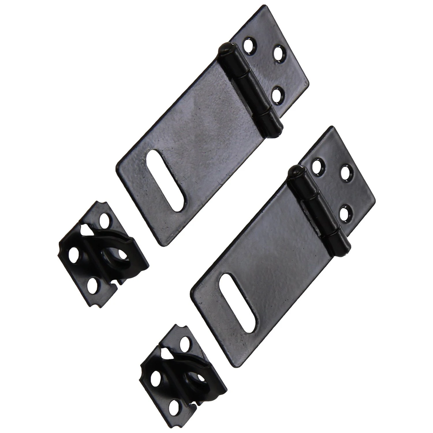 

2 Set Door Safety Lock Black Metal Padlock Hasp Staple Set 50mm Long