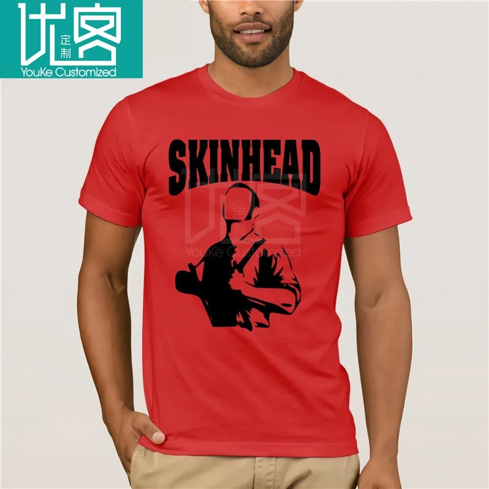 Мужская футболка с принтом Skinhead подтяжками Молодежный культ для фитнеса