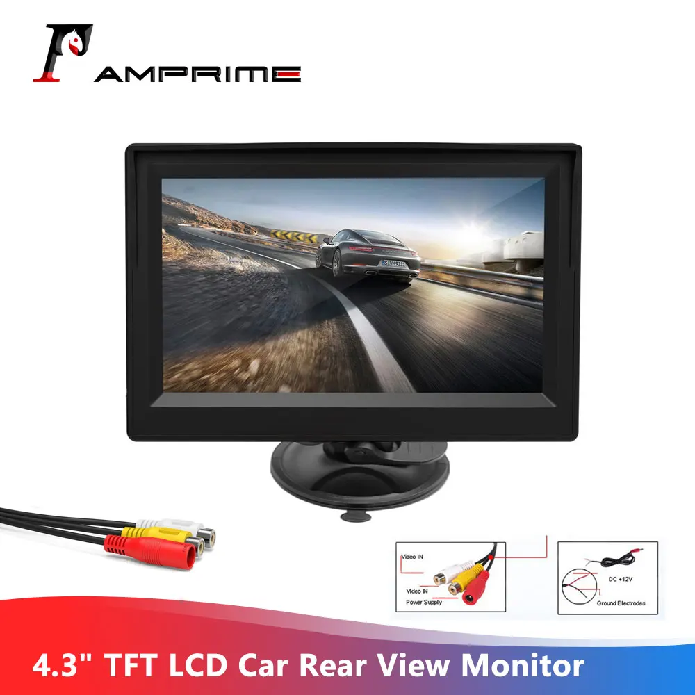 Автомобильный монитор AMPrime 4 3 &quot TFT ЖК заднего вида парковочная система для