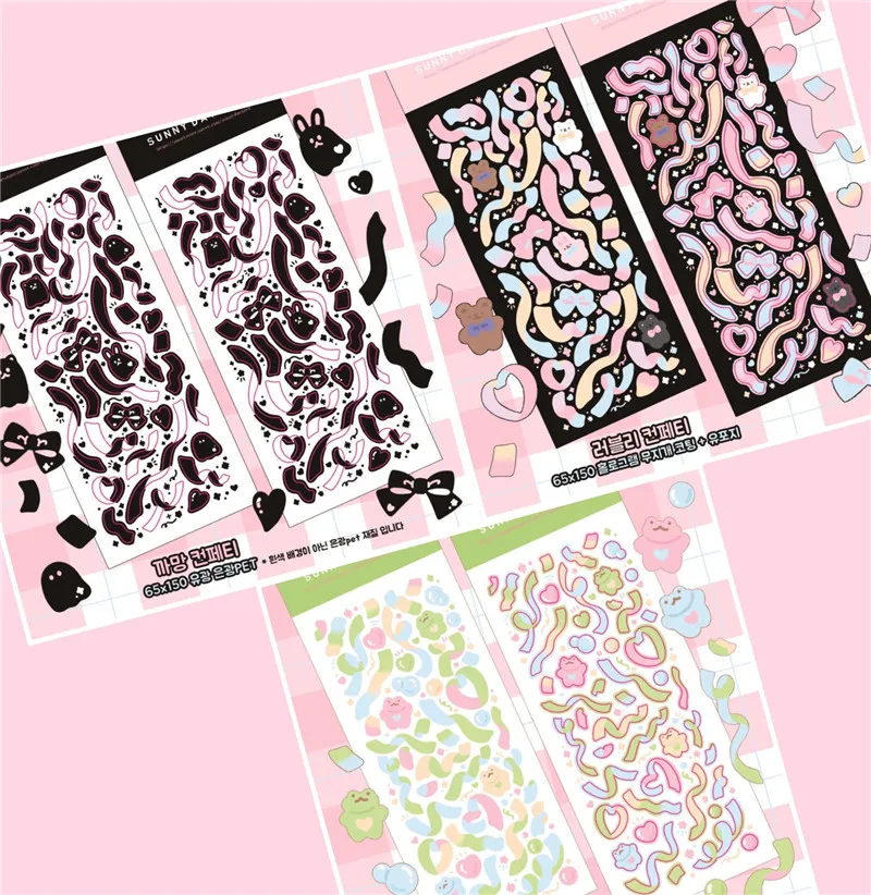 

Корейские яркие цветные ленты для животных, лазерные Стикеры, Сверкающая Звезда, Chaser, водонепроницаемые DIY мобильный телефон, декоративные ...