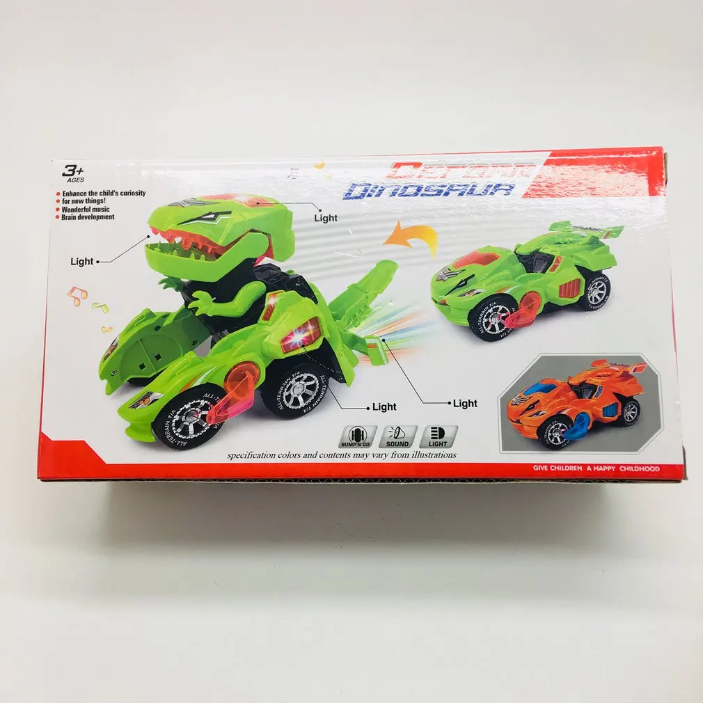 

Children's educational electric deformation dinosaur chariot with light voice HG-788 deformation dinosaur children electric toy