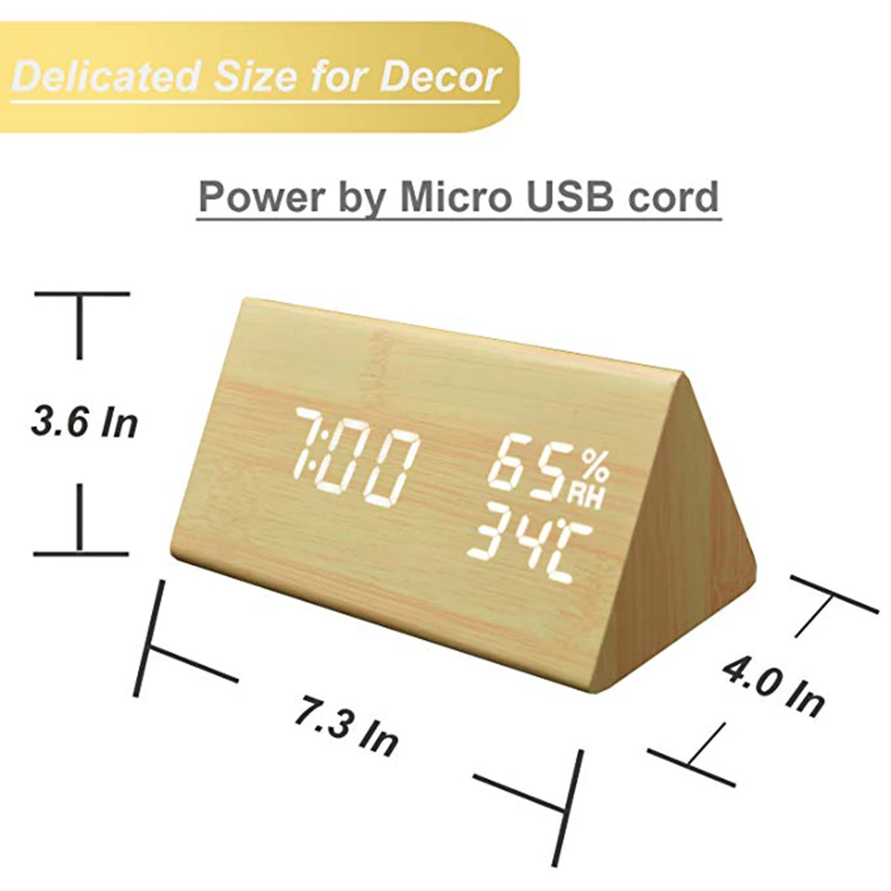 Креативные цифровые часы деревянный электронный светодиодный дисплей времени