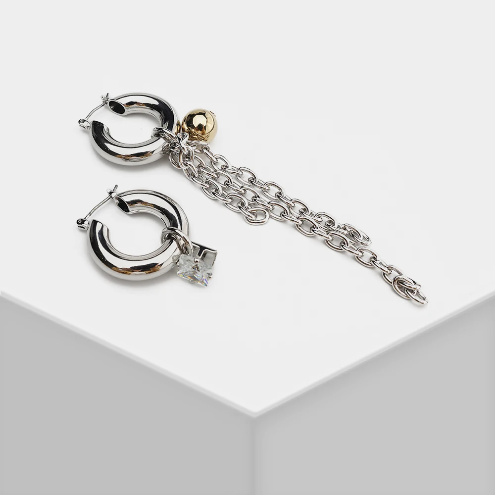 

RISPADA Design 2 Colors Trendy asymmetric Drop Earring For Women Girl Gift Punk Earring