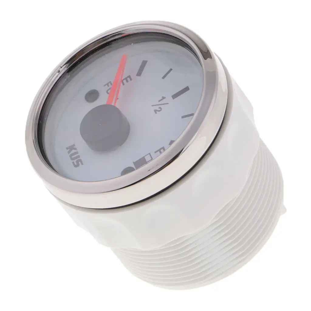 

52mm / 2' Car Boat Fuel Level Gauge Meter E-1/2-F Pointer Display White
