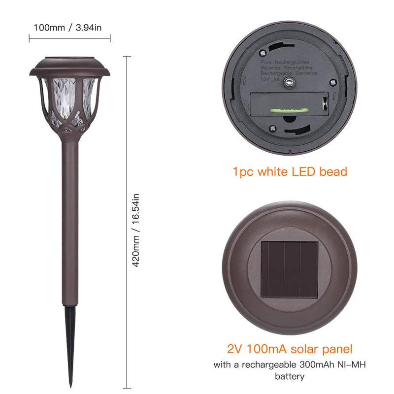 

ztgs Solar LED Lamps Outdoor Waterproof Garden Light for Villa Yard Path Gazebo Buried Lights Solar Garden Decoration Lawn Lamp