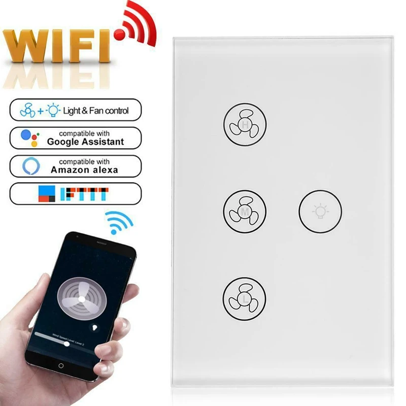 WiFi умный переключатель для потолочного вентилятора светильник лампа Smart Life/Tuya APP