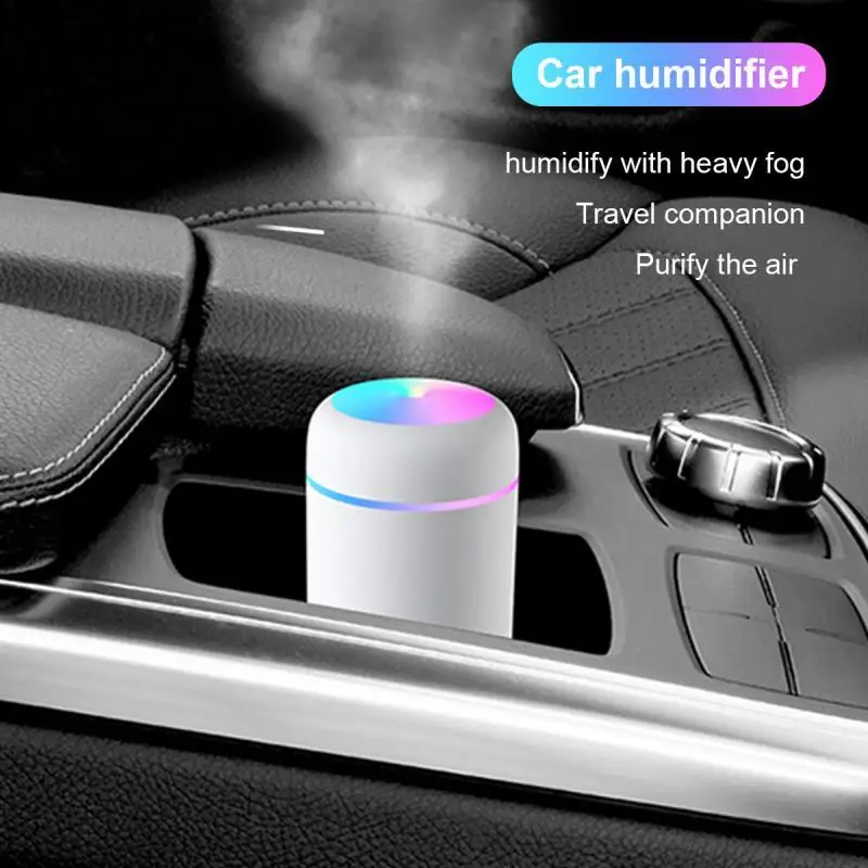 

FONKEN Mini Car USB Air Humidifier Colorful Aroma Fog Diffuser Househeld Cool Mist Maker Humidifier Purifier With LED Light