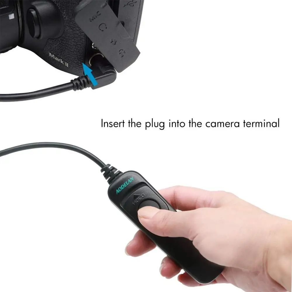 AODELAN C6 Wired Shutter Remote Control Cord Release Cable for Canon 90D M6 Mark II M5 80D 77D 70D 60D 800D T7/T7i | Электроника