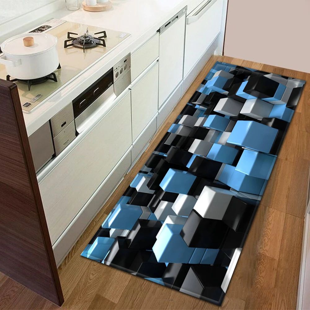 

Bathroom Anti-Slip Floor Hallway Balcony Rugs Modern 3D Printing Pattern Mat Entrance Doormat Decoration Kitchen Bedroom Carpet