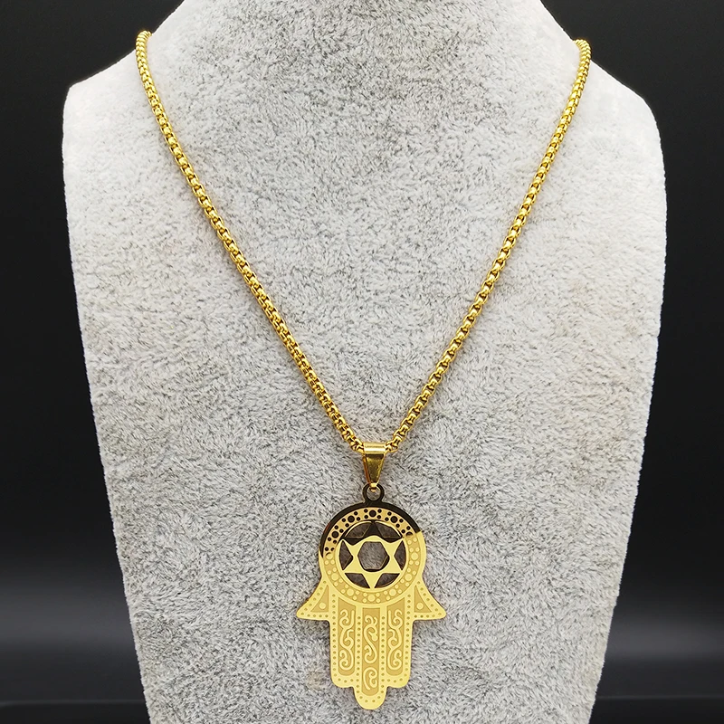 Мужское ожерелье из нержавеющей стали в форме гексаграммы звезды