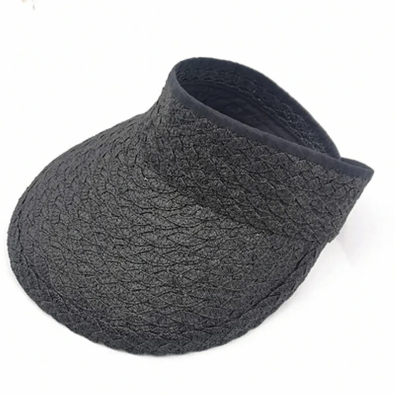 

Womens Sun Visor Hat Wide Brim Roll Up Straw Sun Visors for Women Summer Foldable Beach Hats