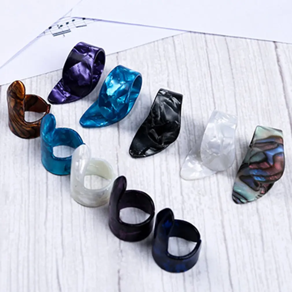 daumen finger gitarre pick fingerpicks plektrum mantel gitarre rohr picks thumb picks elektrische gitarre zubehör zufällige farbe free globa