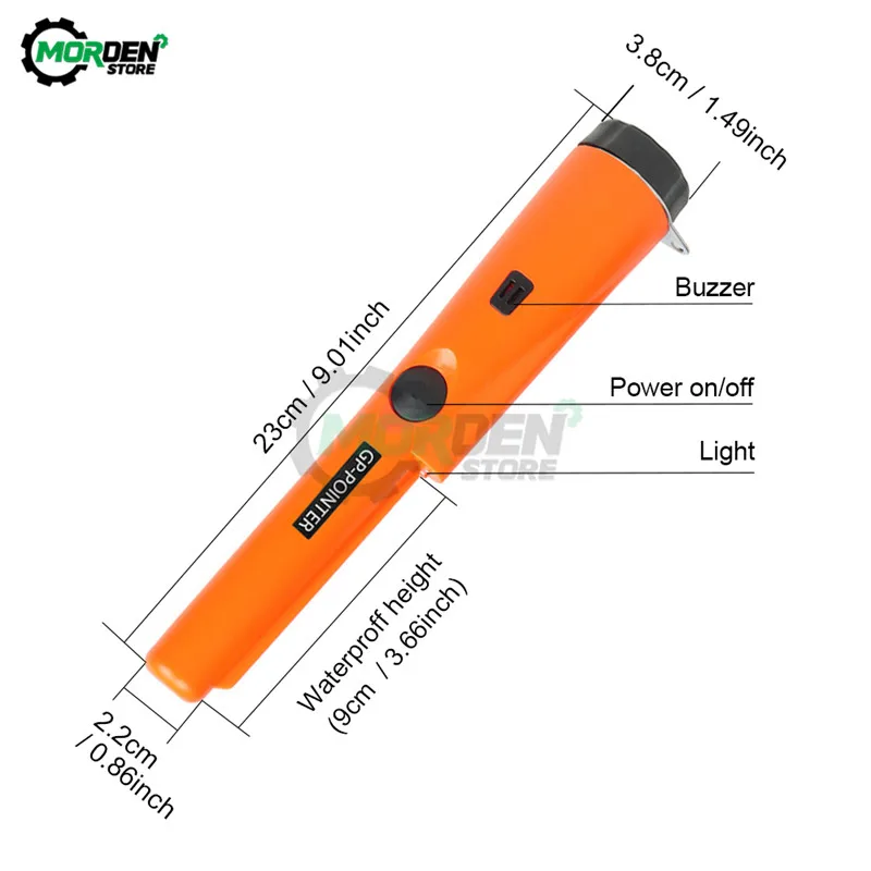 

10 pcs Handheld Metal Detector Positioning Rod Detector Waterproof Pinpointer Pin GP-Pointer Probe Metal Detector + LED Lights